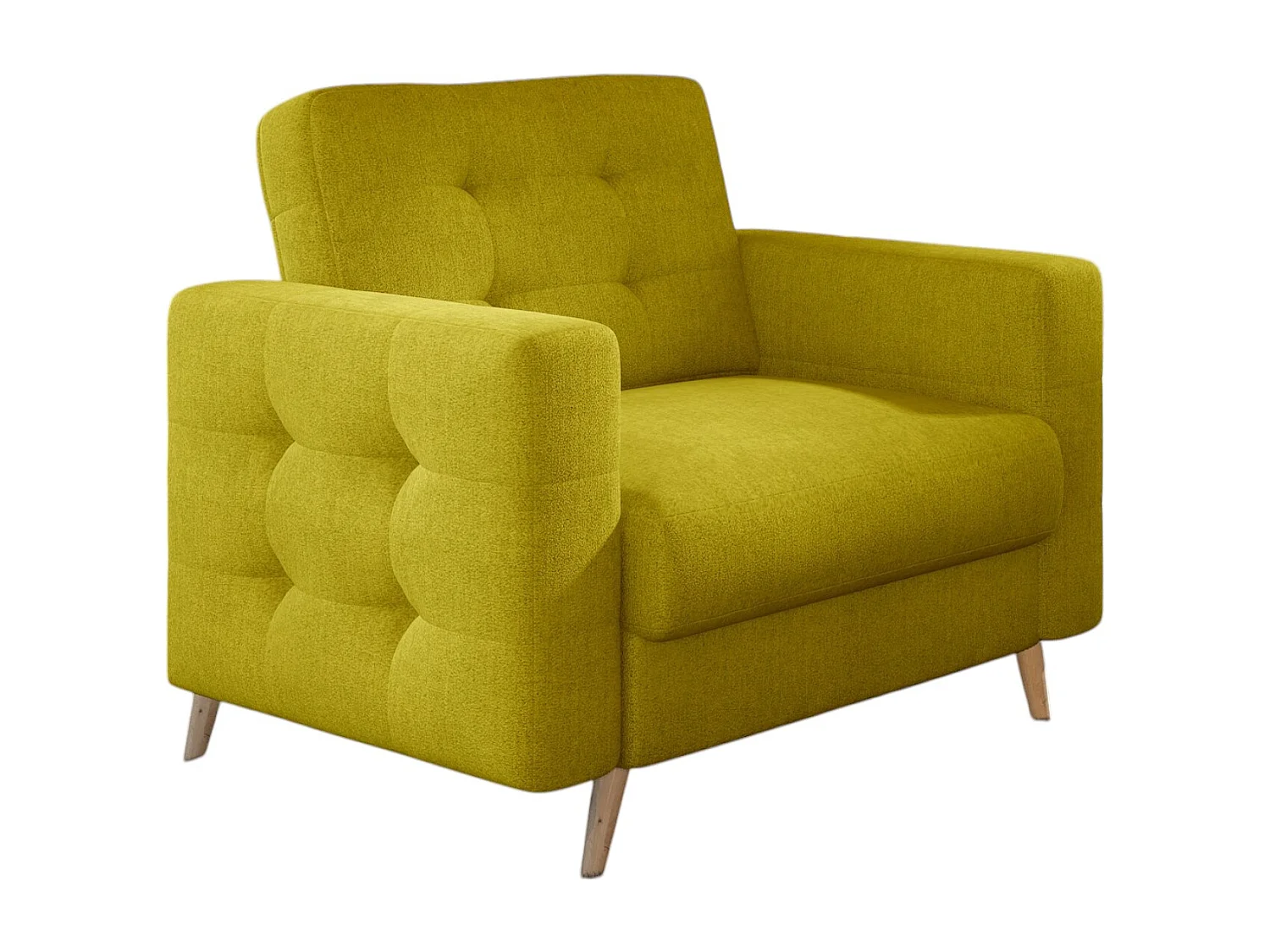 Fauteuil tissu ANSKA-Jaune moutarde