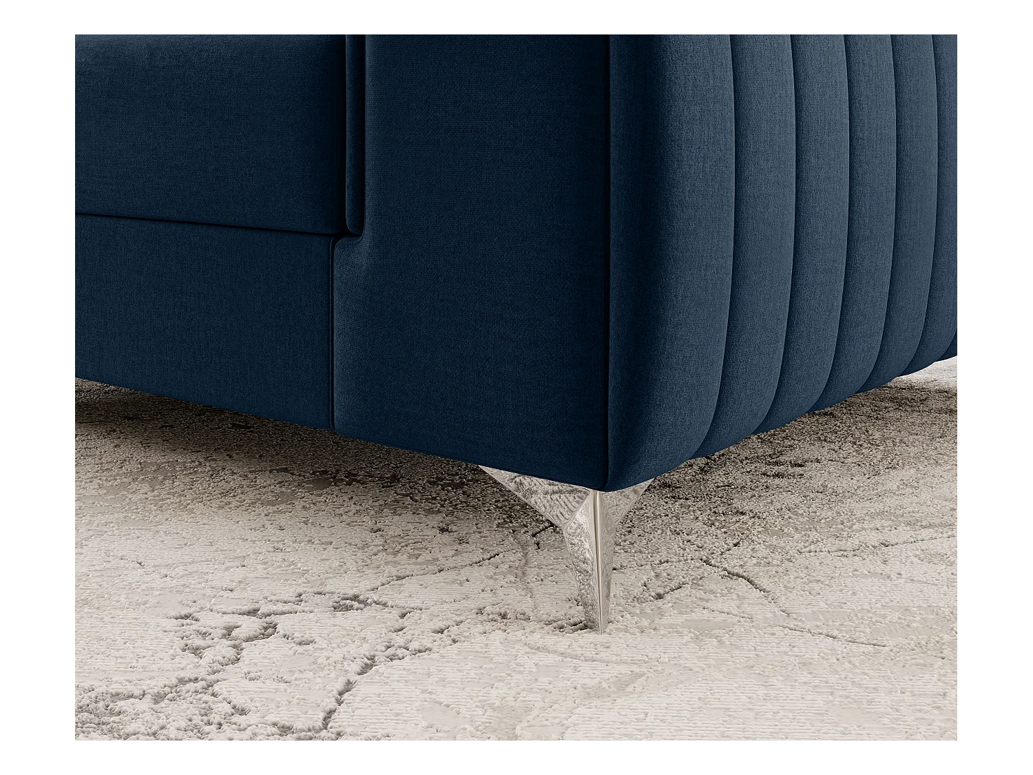 Fauteuil velours LOZA - Confort et design moderne-Bleu nuit