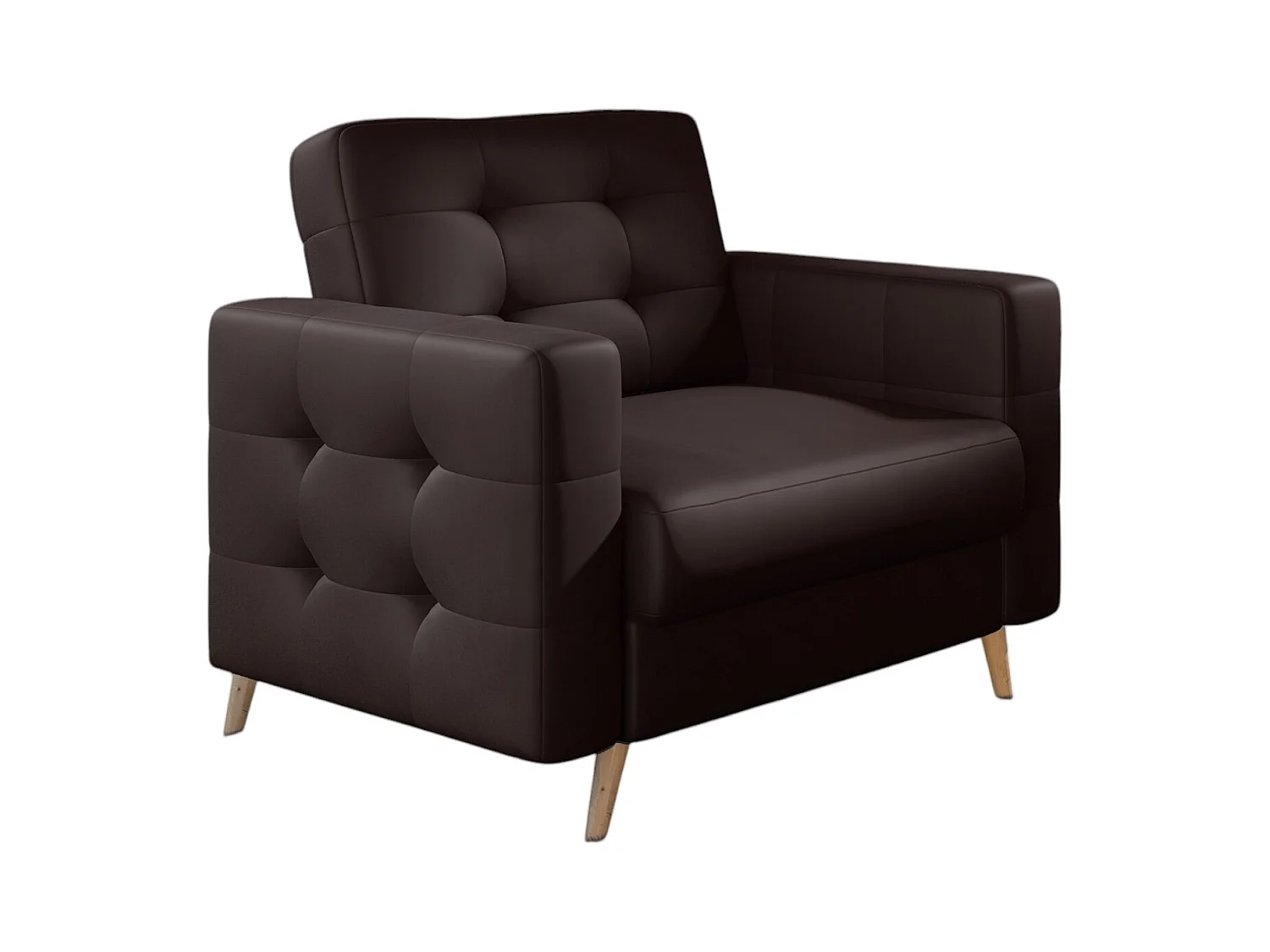 Fauteuil velours ANSKA-Marron foncé