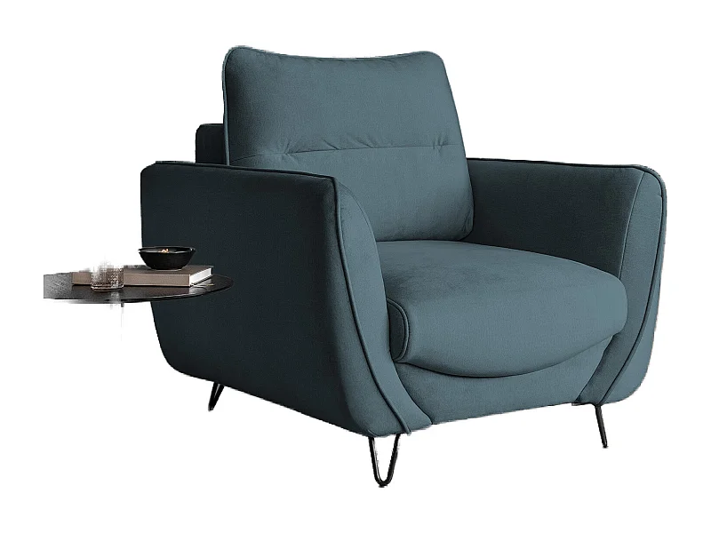 ZURIK fluwelen fauteuil – Comfort en tijdloze stijl-Kleur Lichtblauw