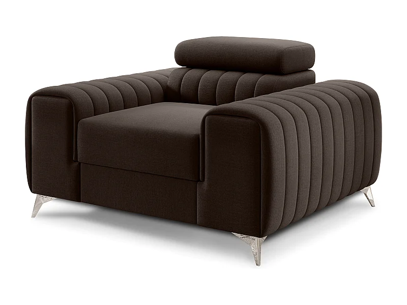 Fauteuil velours LOZA - Confort et design moderne-Marron foncé