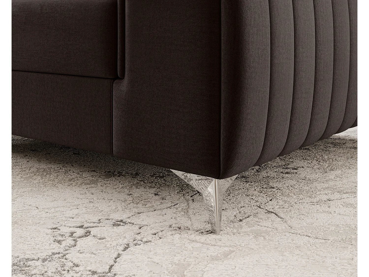 LOZA fluwelen fauteuil - Comfort en modern design-Kleur Donker bruin