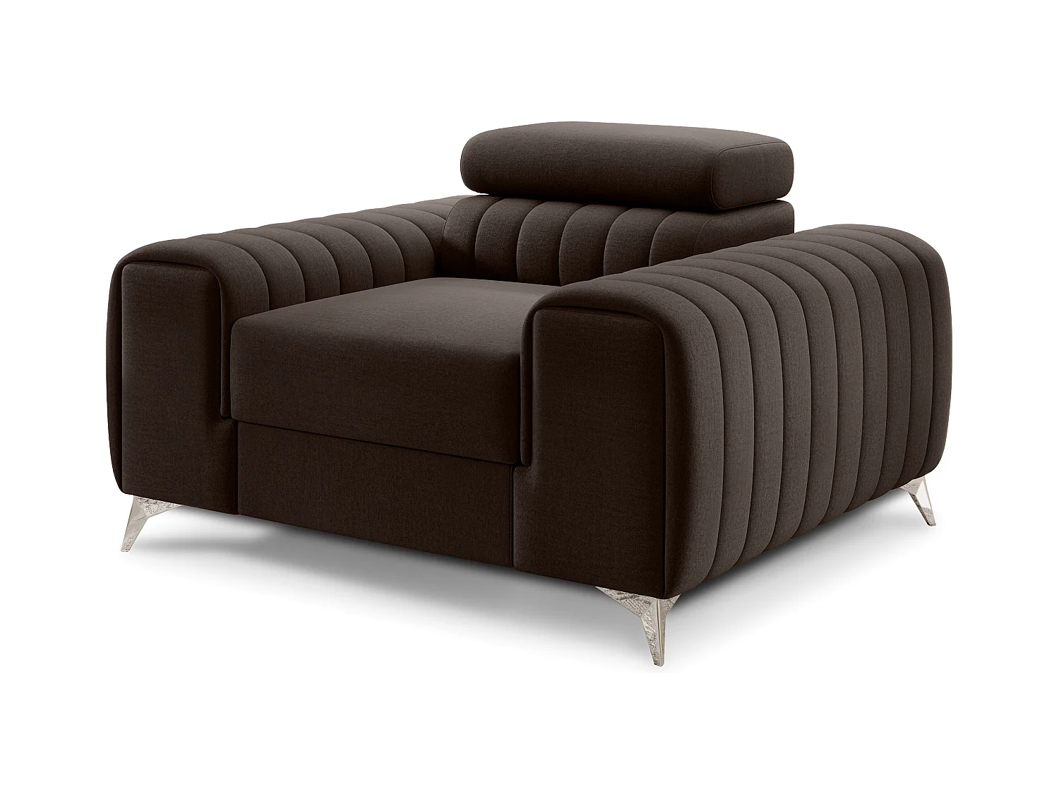 Fauteuil velours LOZA - Confort et design moderne-Marron foncé