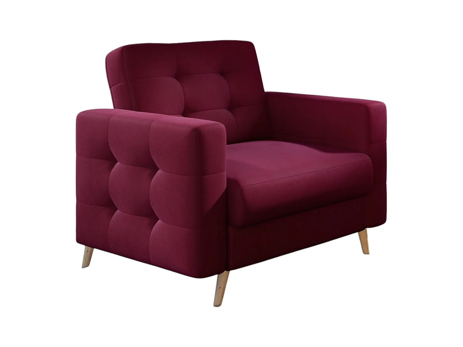 Fauteuil velours ANSKA-Prune