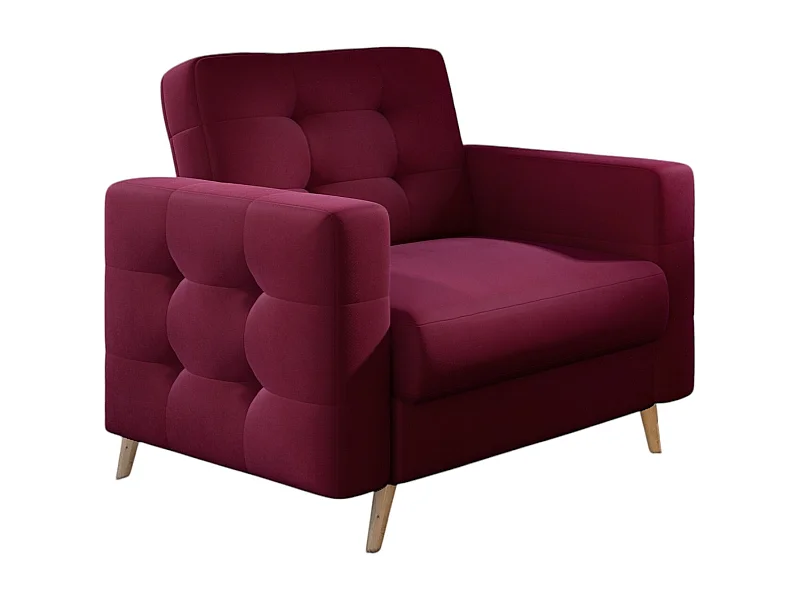 Fauteuil velours ANSKA-Prune