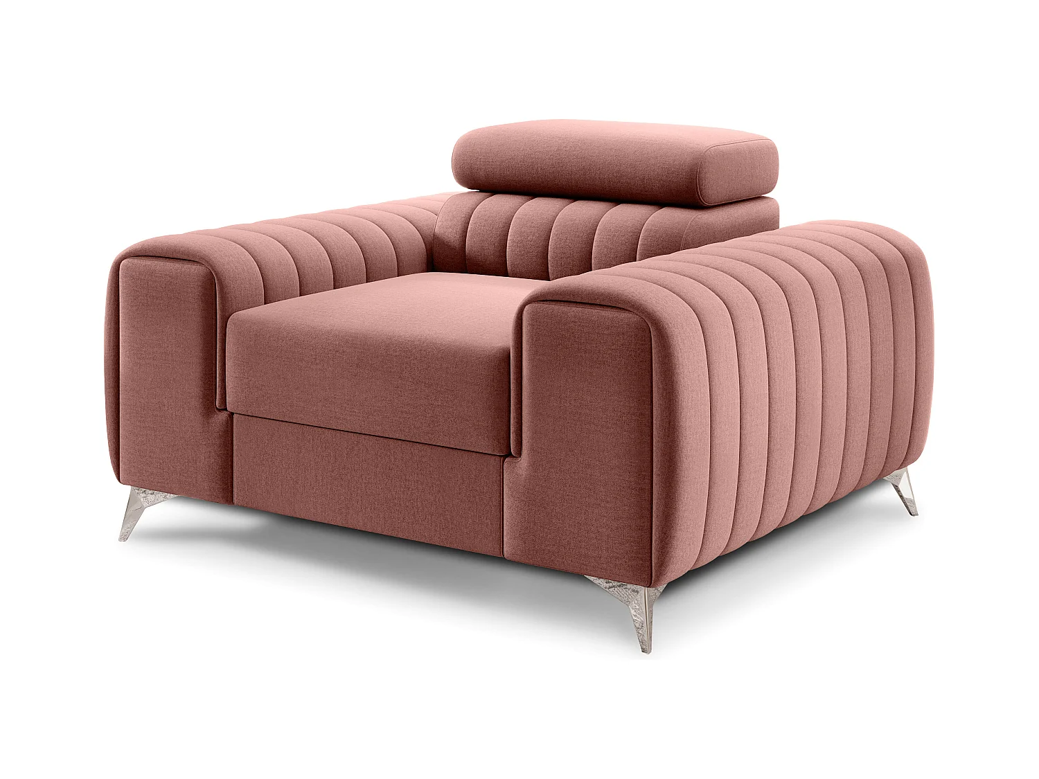 Fauteuil velours LOZA - Confort et design moderne-Rose