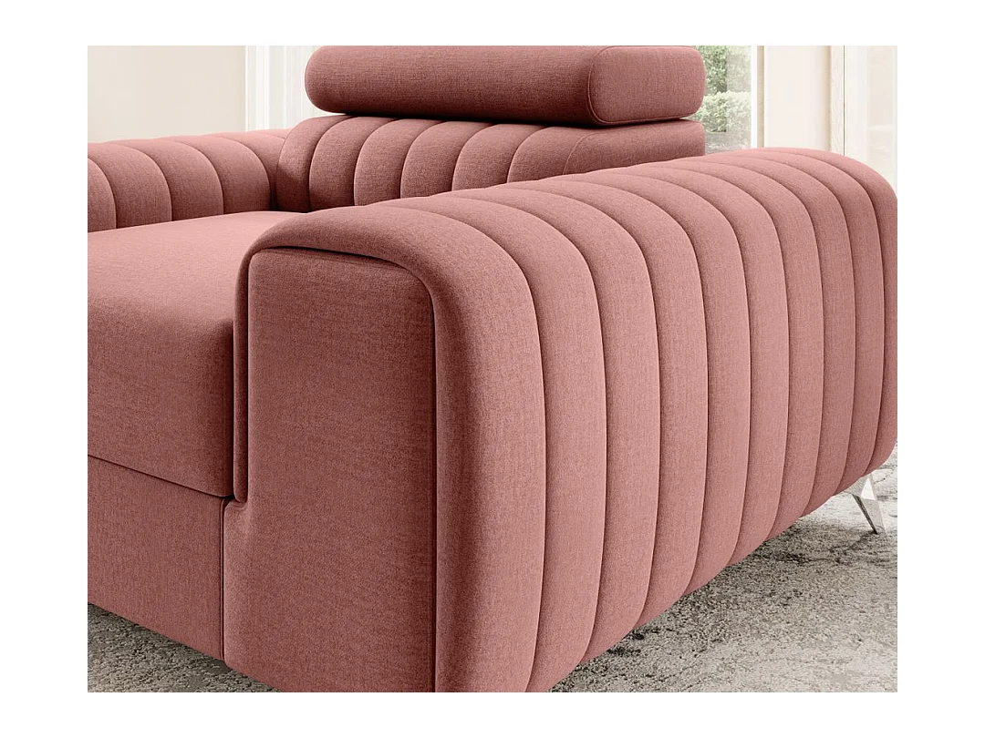 Fauteuil velours LOZA - Confort et design moderne-Rose