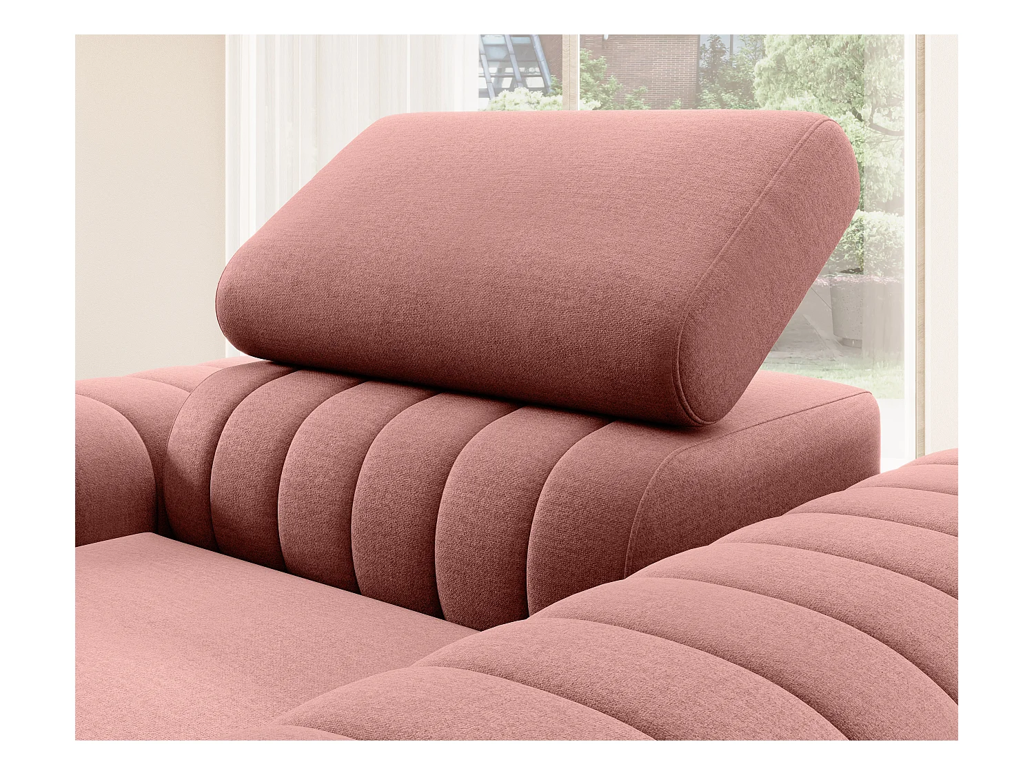 Fauteuil velours LOZA - Confort et design moderne-Rose