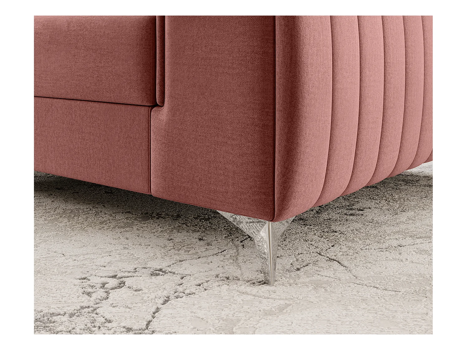 Fauteuil velours LOZA - Confort et design moderne-Rose