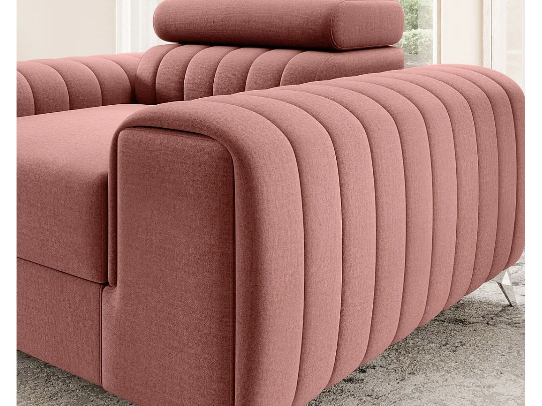 Fauteuil velours LOZA - Confort et design moderne-Rose