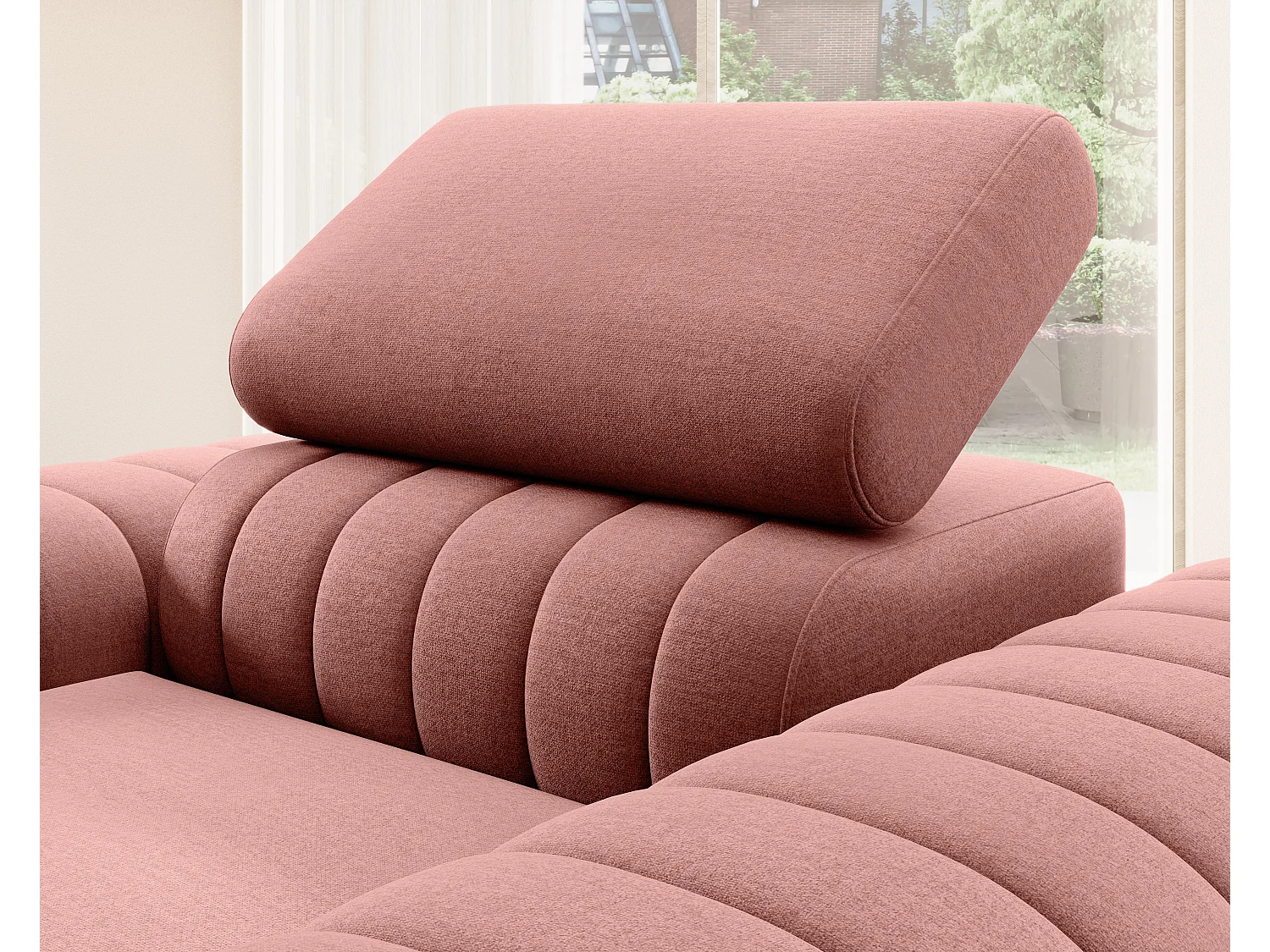 Fauteuil velours LOZA - Confort et design moderne-Rose