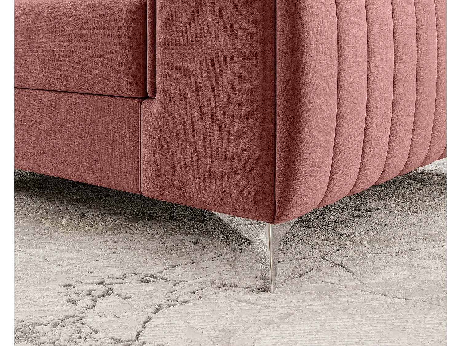 Fauteuil velours LOZA - Confort et design moderne-Rose