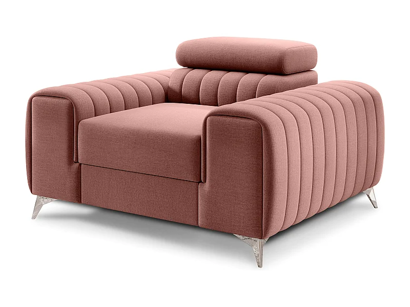 Fauteuil velours LOZA - Confort et design moderne-Rose