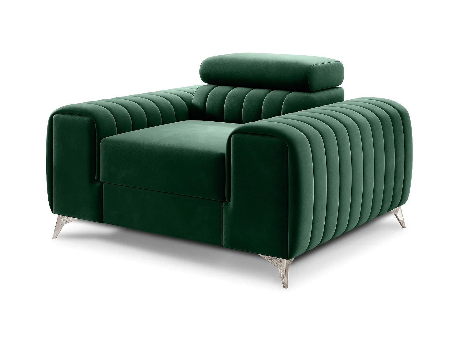 Fauteuil velours LOZA - Confort et design moderne-Vert