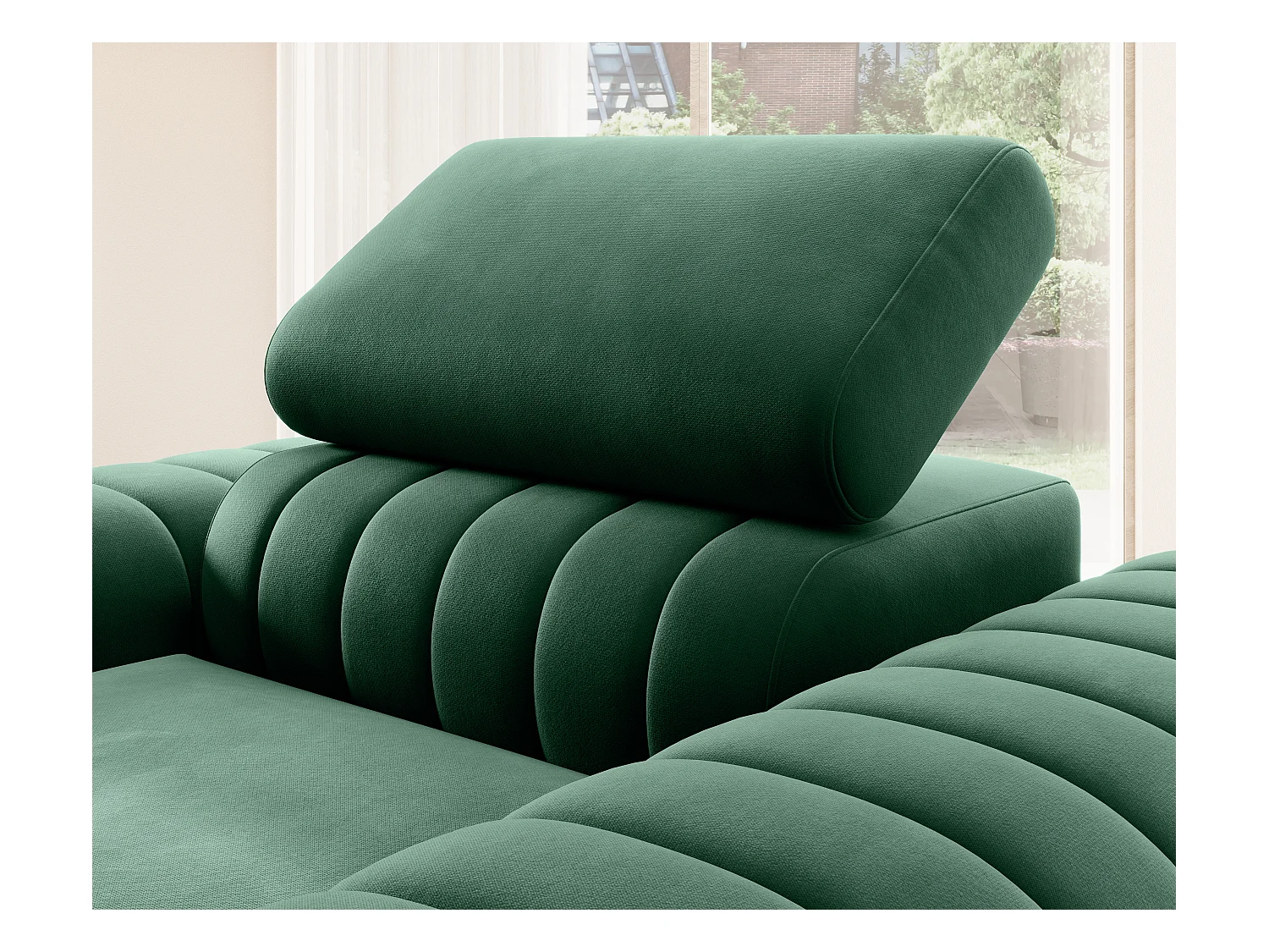 Fauteuil velours LOZA - Confort et design moderne-Vert