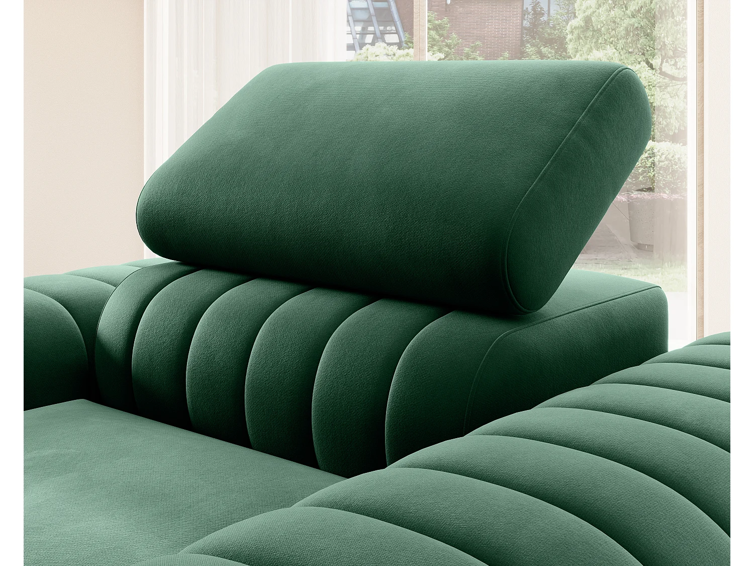 Fauteuil velours LOZA - Confort et design moderne-Vert
