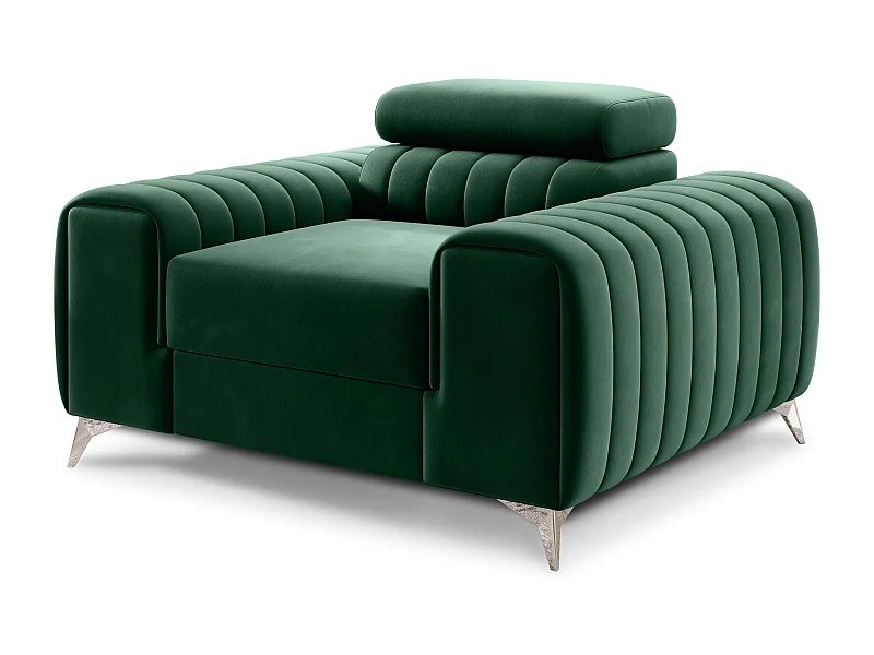 Fauteuil velours LOZA - Confort et design moderne-Vert