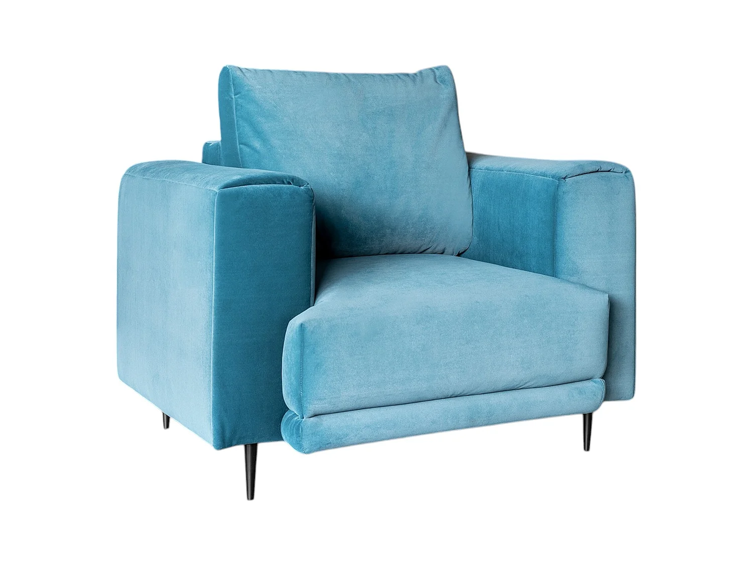 Fauteuil en velours DAVINA - Douceur luxueuse-Bleu clair
