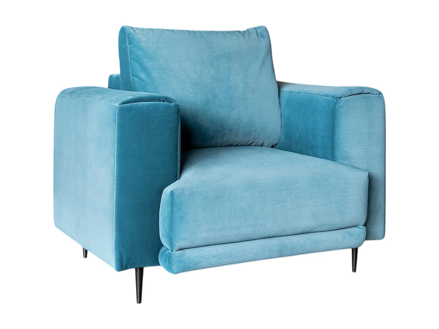 Fauteuil en velours DAVINA - Douceur luxueuse-Bleu clair