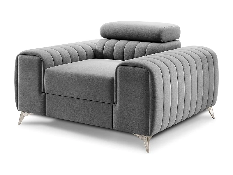 LOZA fluwelen fauteuil - Comfort en modern design-Kleur Grijs