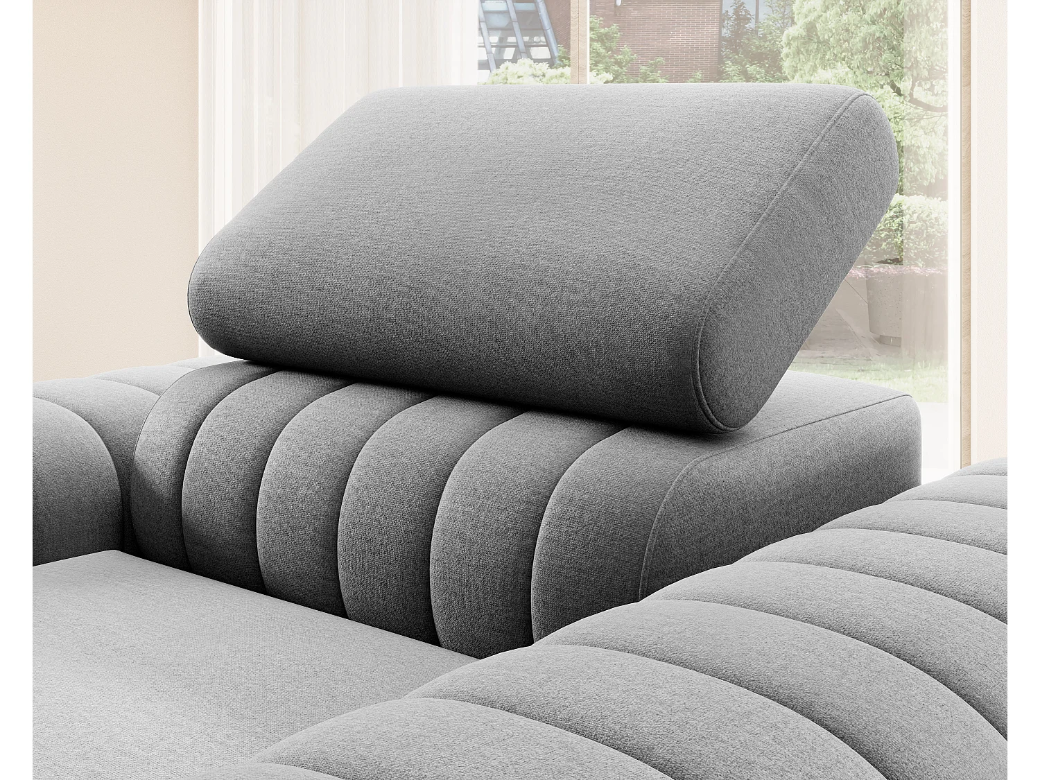 Fauteuil velours LOZA - Confort et design moderne-Gris