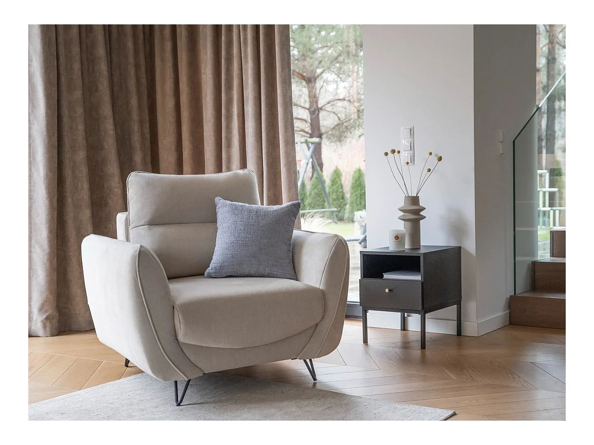 Sillón de terciopelo ZURIK: comodidad y estilo atemporal-Color Azul