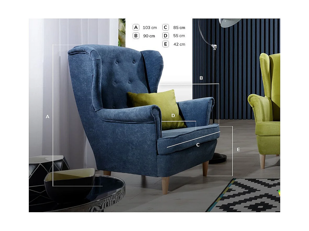 LIZZI bergère fauteuil – Tijdloze elegantie en koninklijk comfort-Kleur GEEL