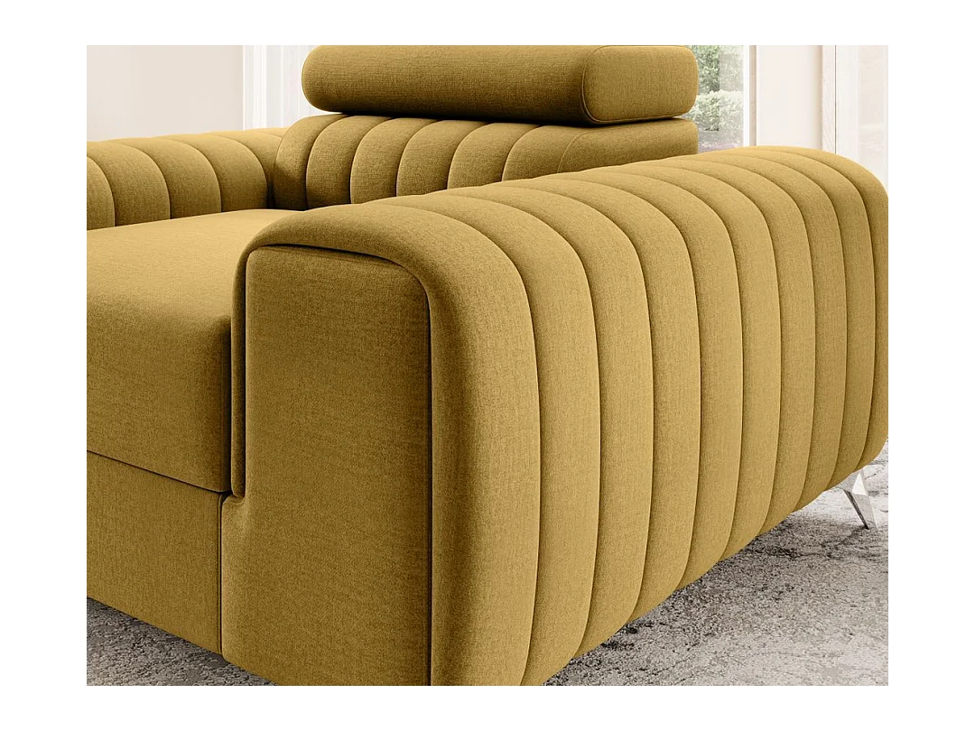 Fauteuil velours LOZA - Confort et design moderne-Jaune miel