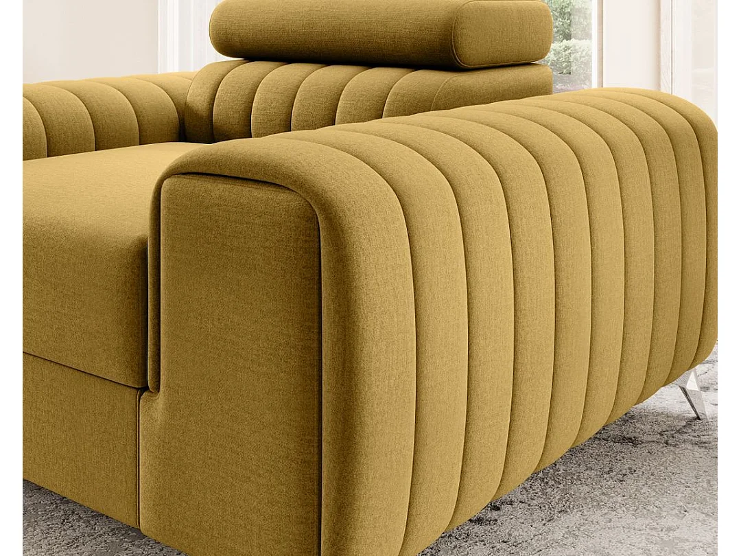 Fauteuil velours LOZA - Confort et design moderne-Jaune miel