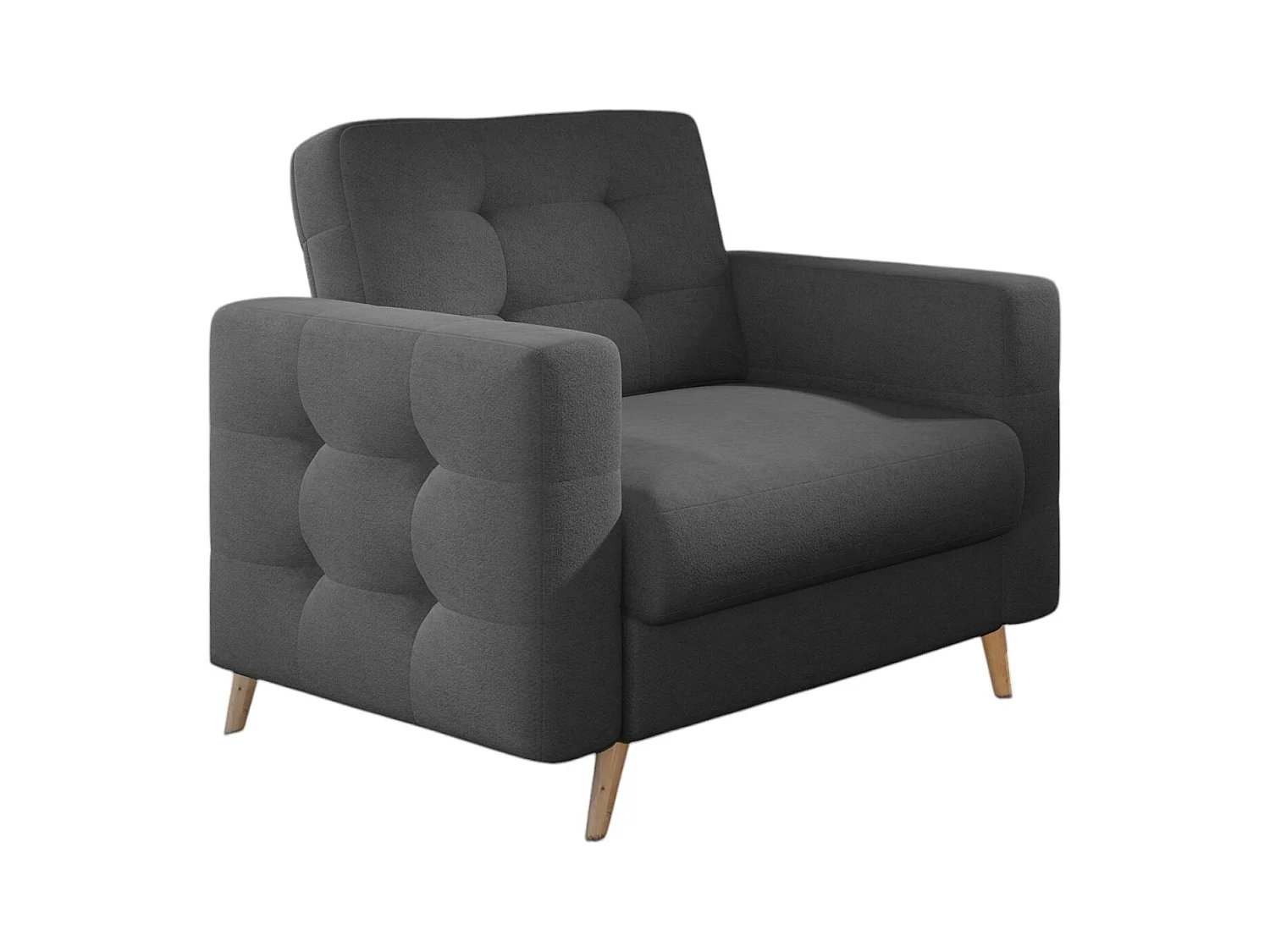Fauteuil tissu ANSKA-Gris foncé