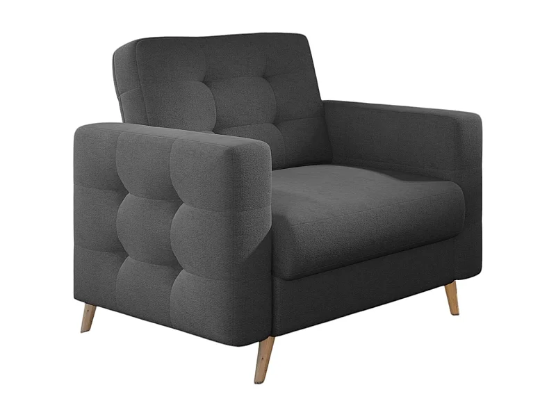 Fauteuil tissu ANSKA-Gris foncé