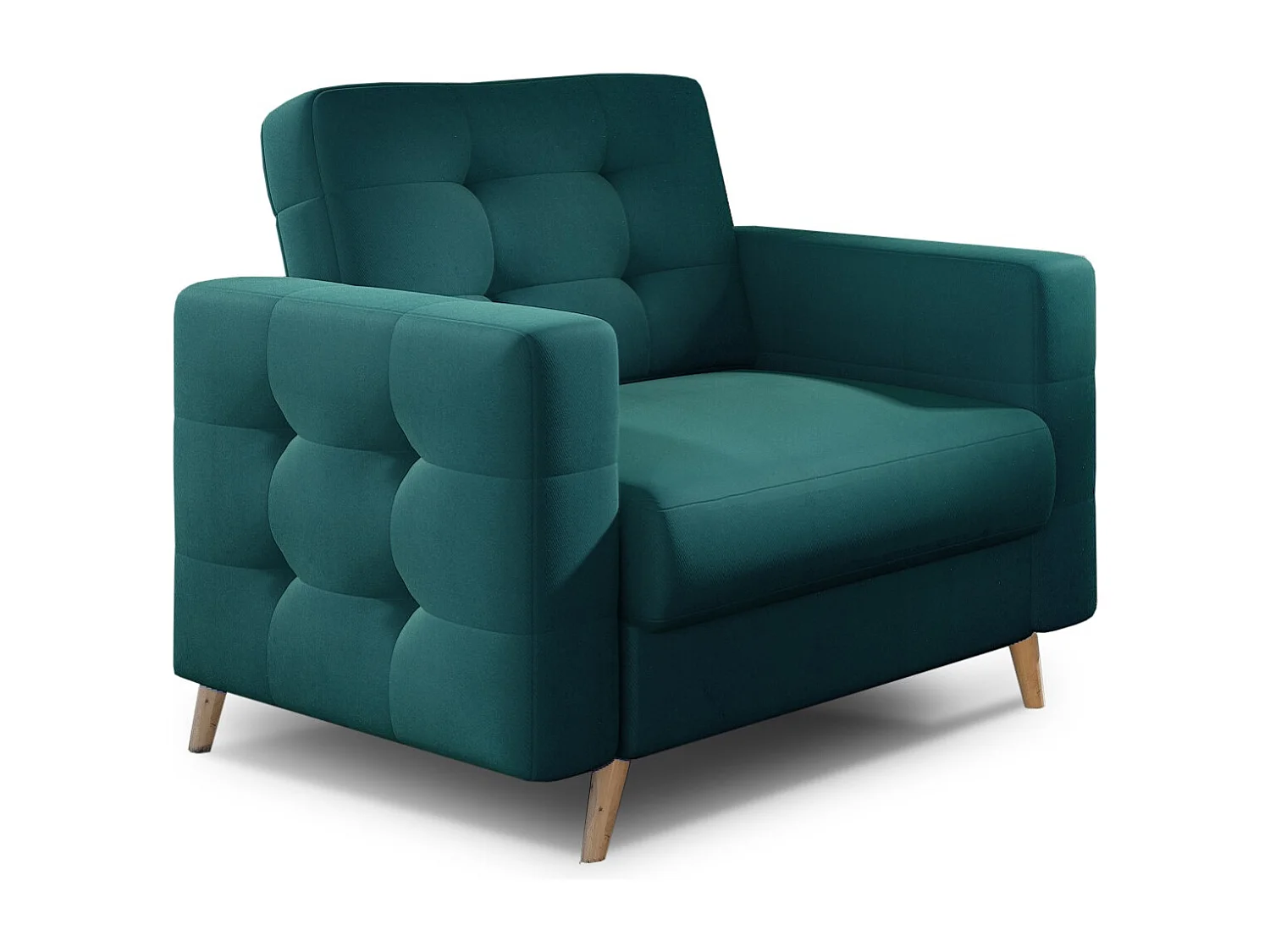 Fauteuil velours ANSKA-Beige