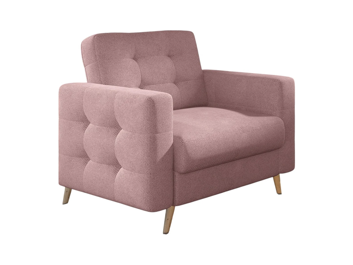 Fauteuil tissu ANSKA-Rose clair
