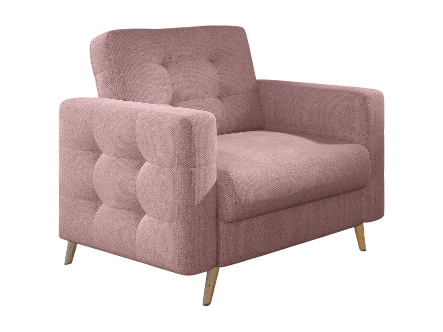 Fauteuil tissu ANSKA-Rose clair