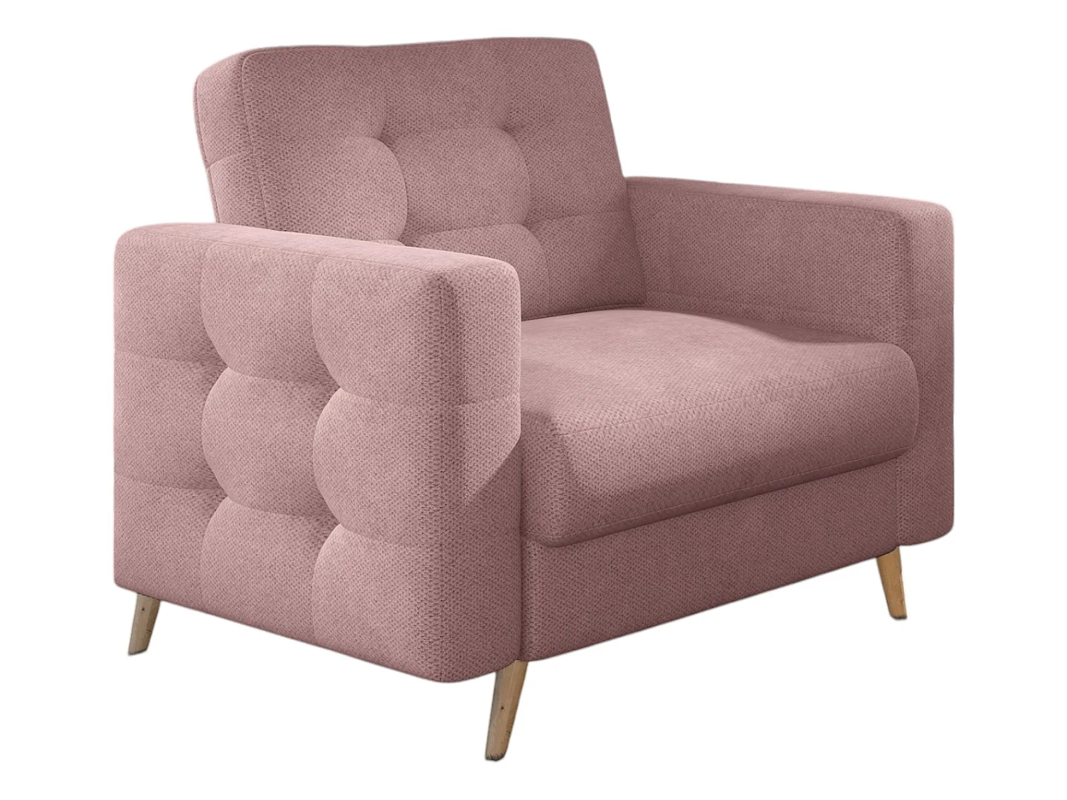 Fauteuil tissu ANSKA-Rose clair