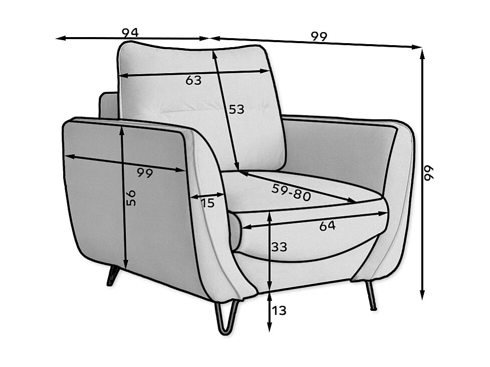 Sillón de terciopelo ZURIK: comodidad y estilo atemporal-Color Gris antracita