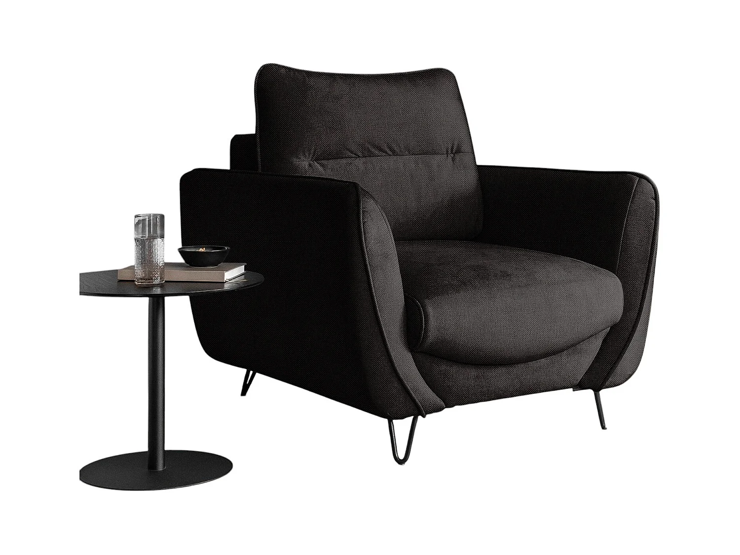 Fauteuil en tissu ZURIK – Élégance italienne et confort durable-Marron