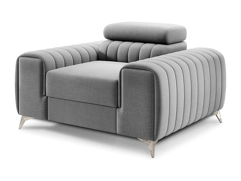 LOZA fluwelen fauteuil - Comfort en modern design-Kleur Lichtgrijs