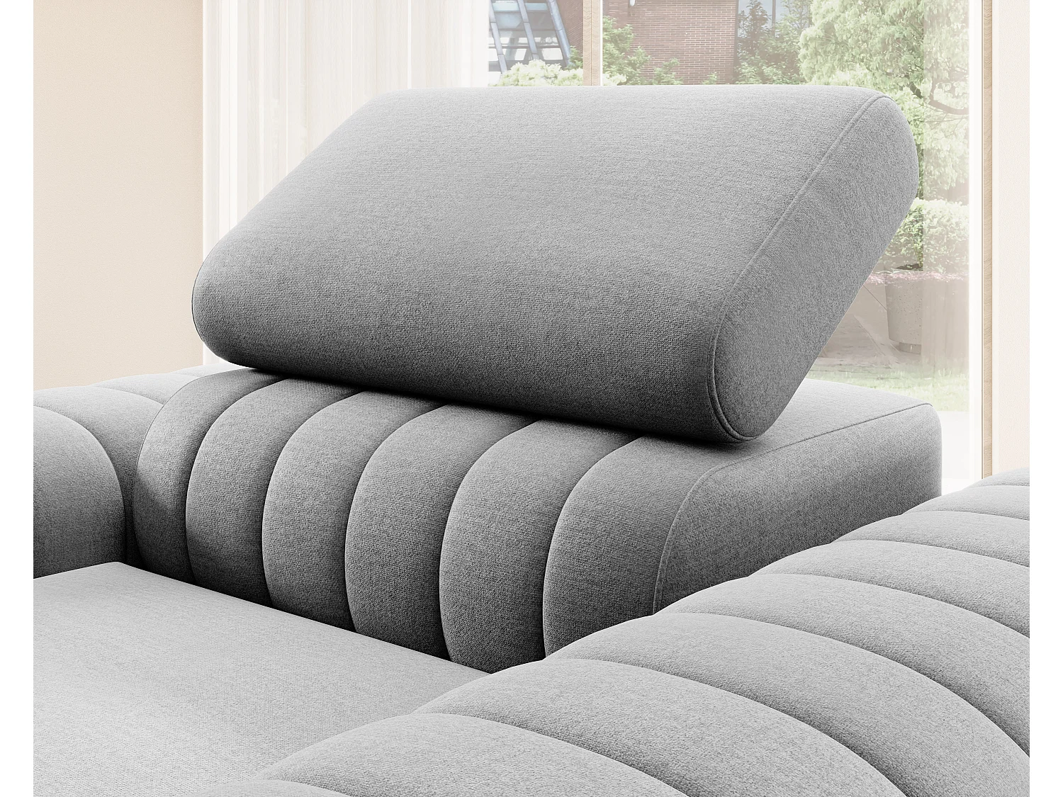 Fauteuil velours LOZA - Confort et design moderne-Gris clair