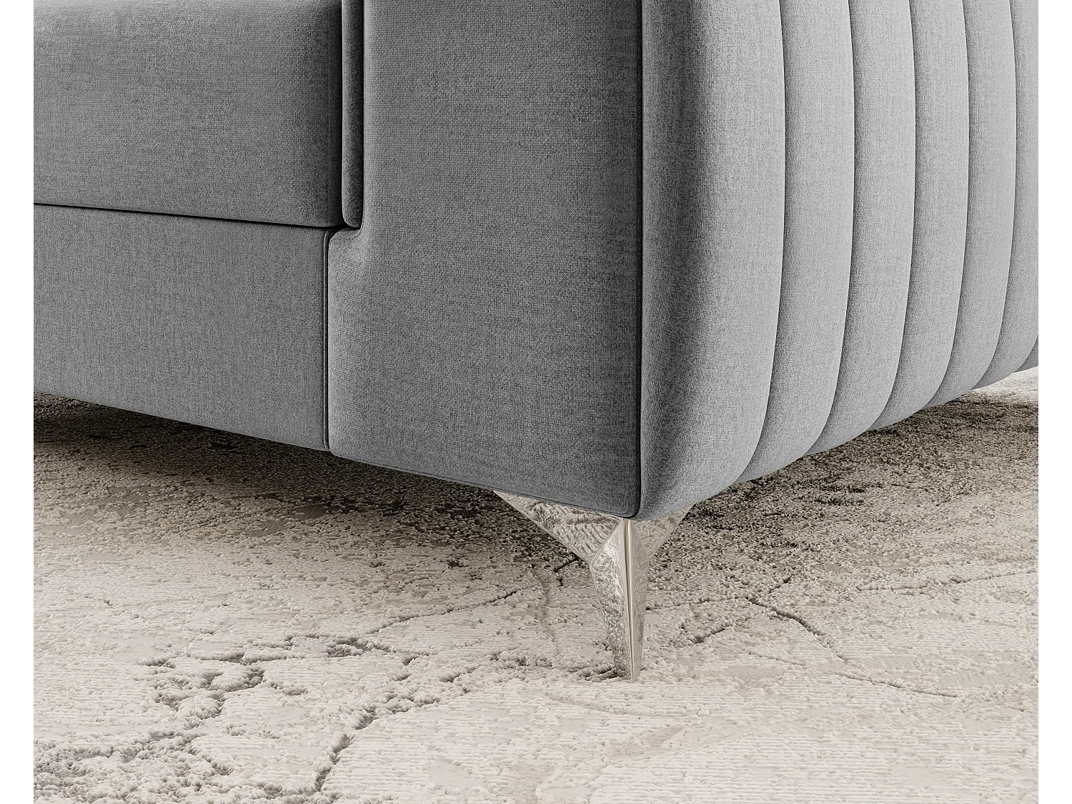 Fauteuil velours LOZA - Confort et design moderne-Gris clair
