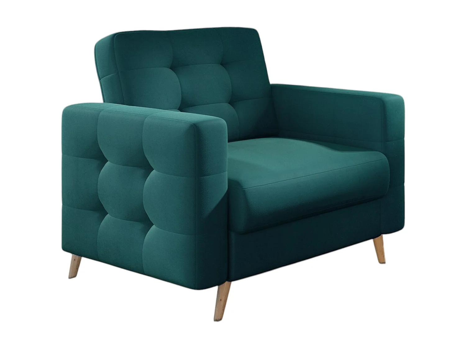 Fauteuil velours ANSKA-Bleu canard