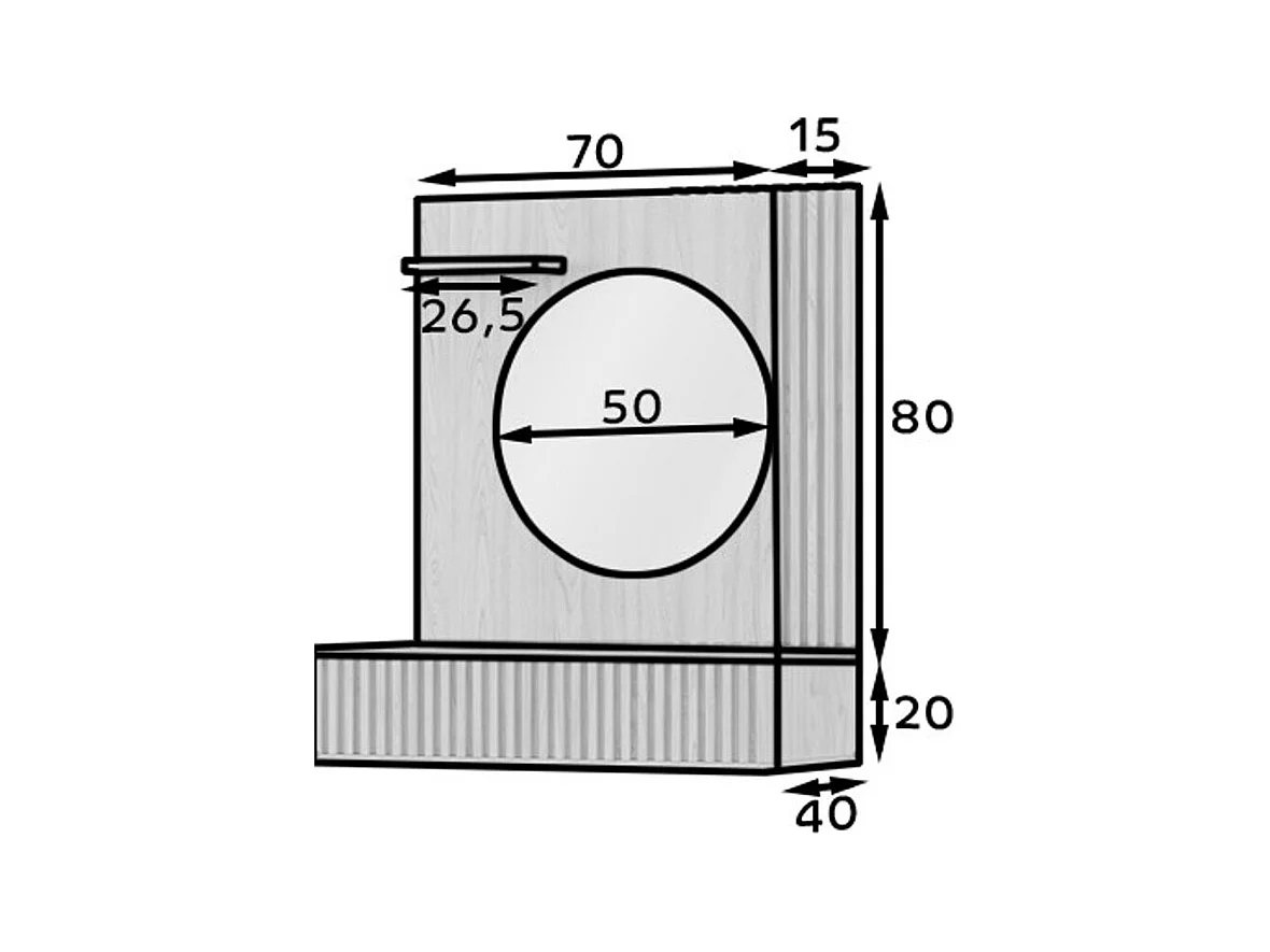 Coiffeuse bois clair rainuré – Collection Bazen