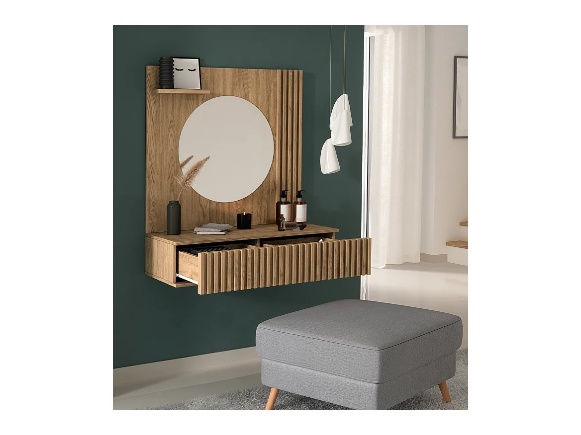 Coiffeuse bois clair rainuré – Collection Bazen