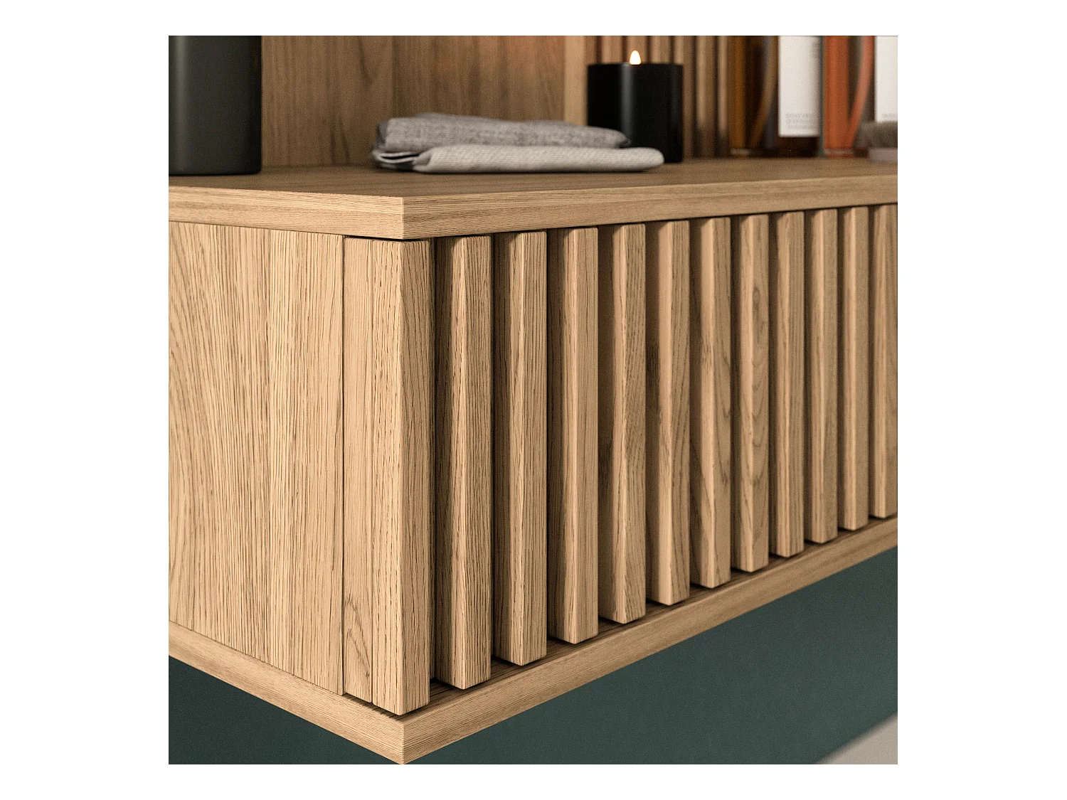 Coiffeuse bois clair rainuré – Collection Bazen