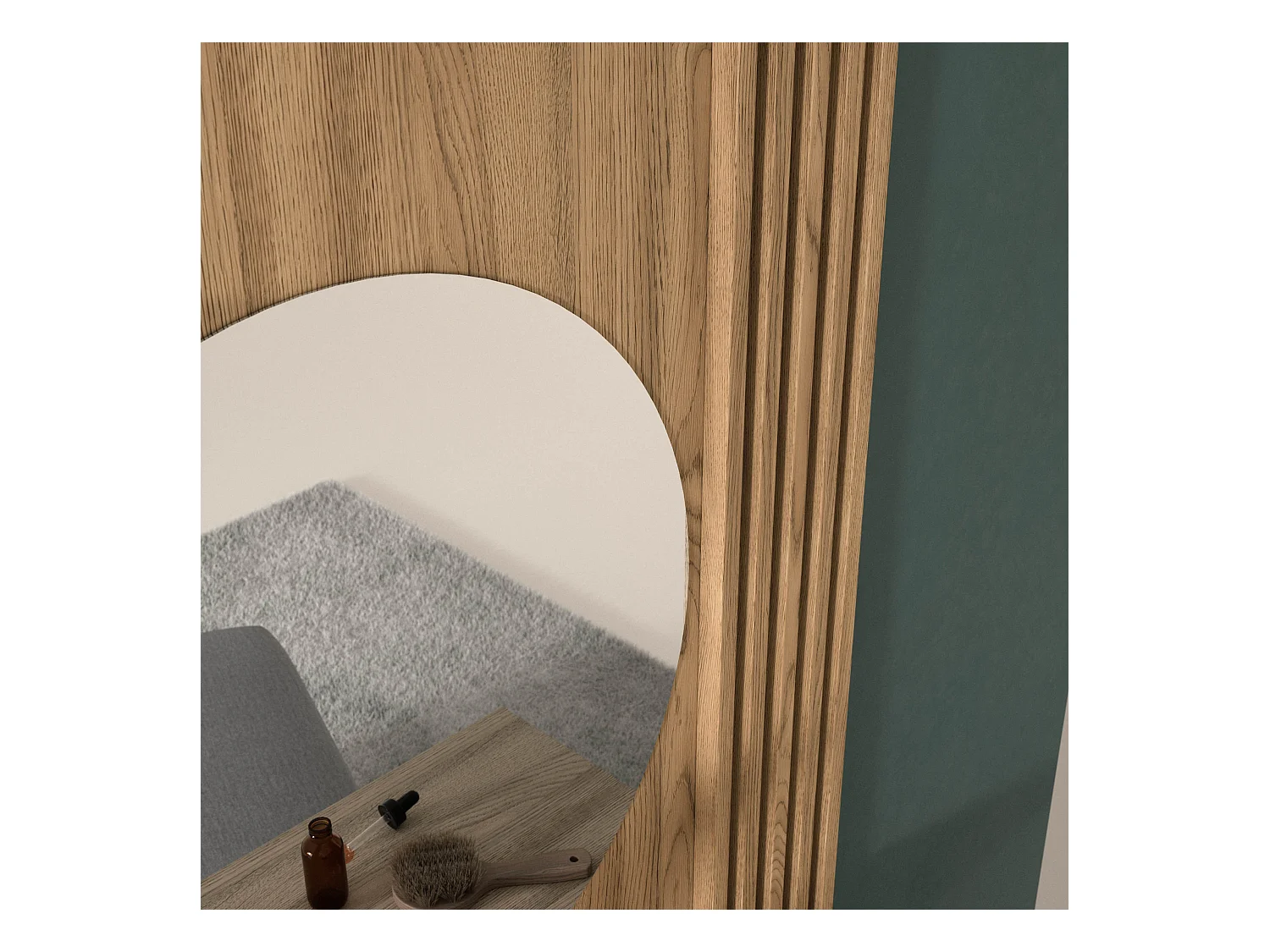 Coiffeuse bois clair rainuré – Collection Bazen