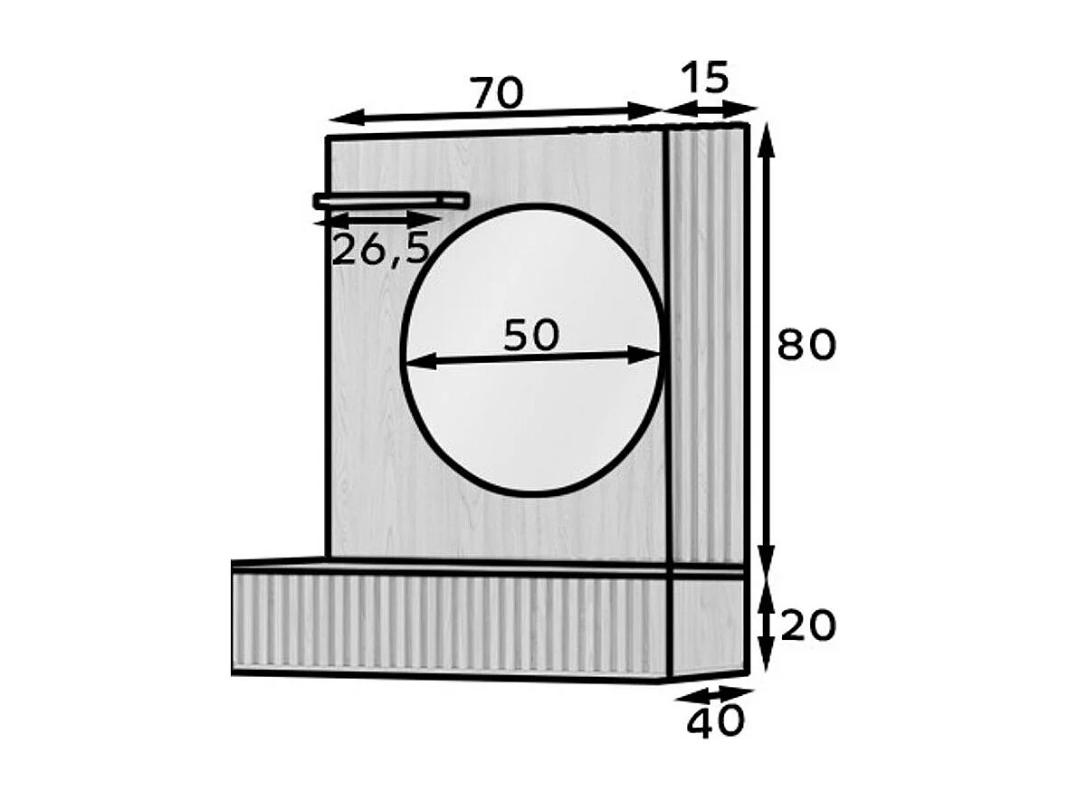 Coiffeuse bois clair rainuré – Collection Bazen