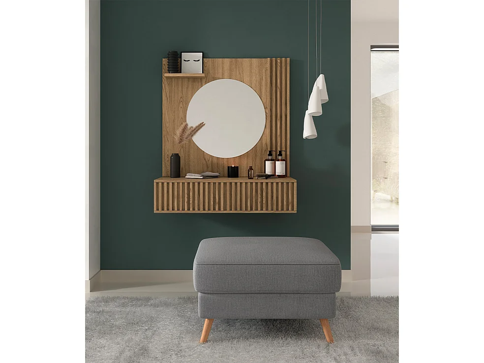 Coiffeuse bois clair rainuré – Collection Bazen