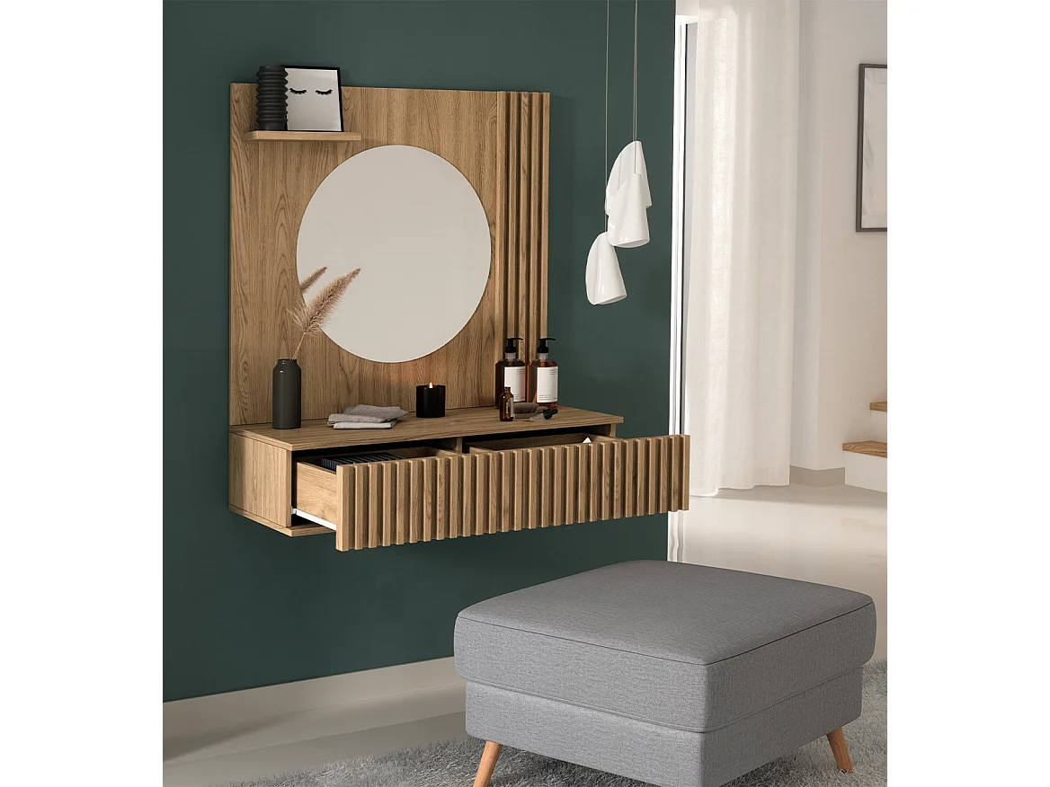 Coiffeuse bois clair rainuré – Collection Bazen