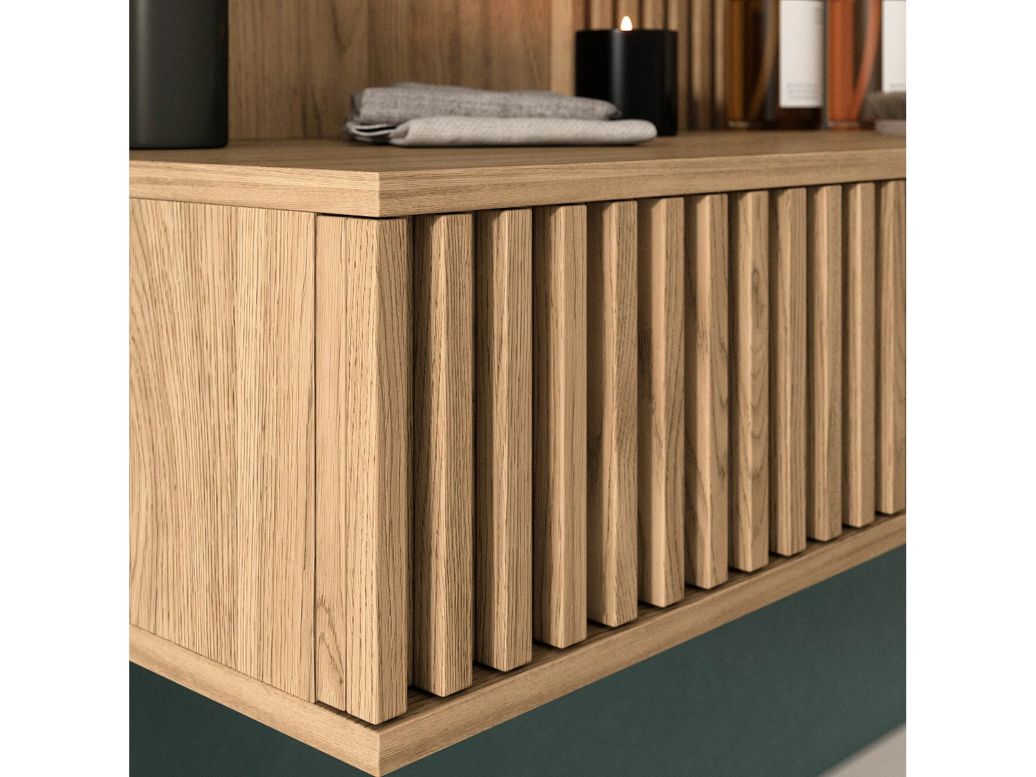 Coiffeuse bois clair rainuré – Collection Bazen