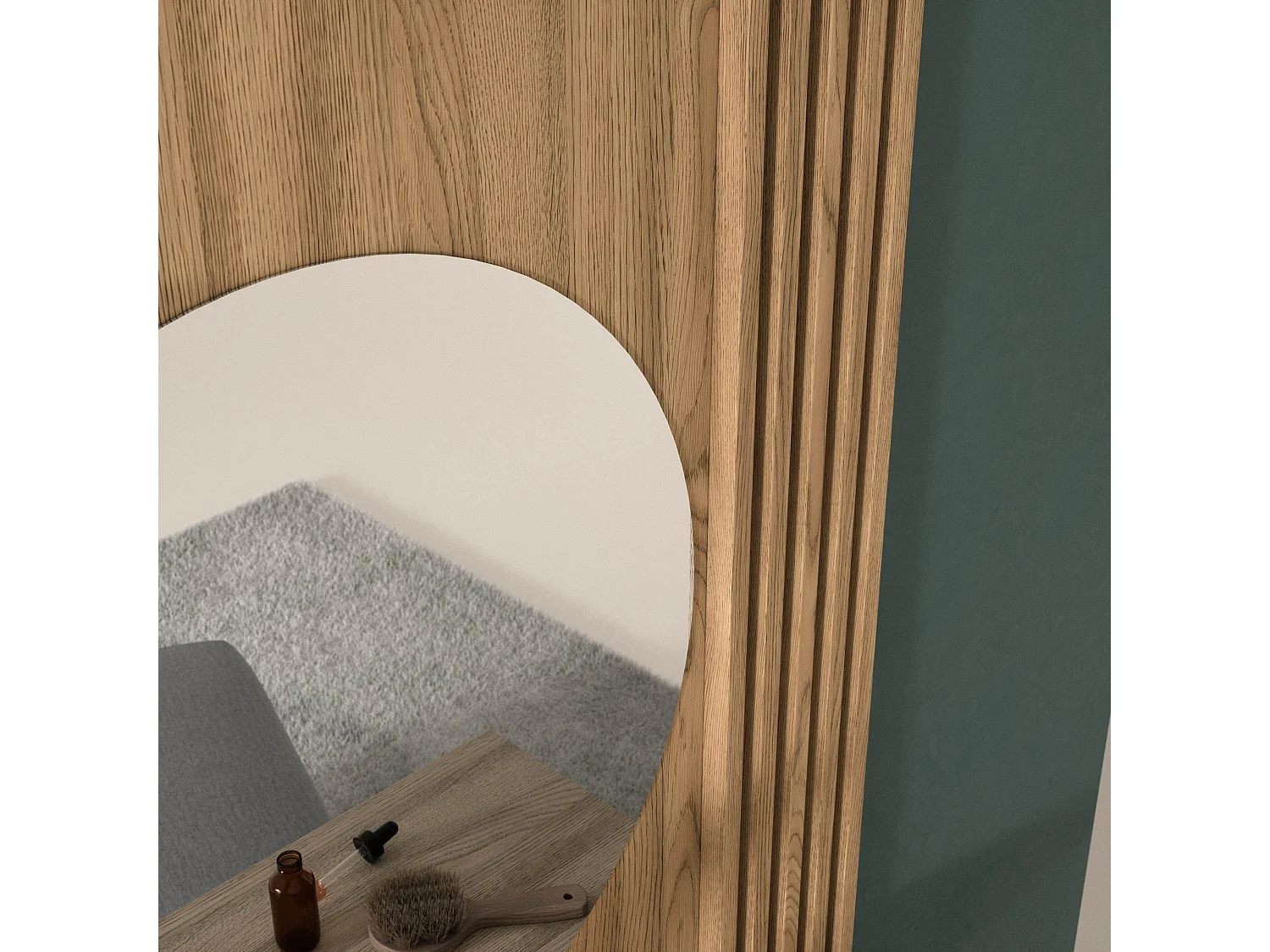 Coiffeuse bois clair rainuré – Collection Bazen